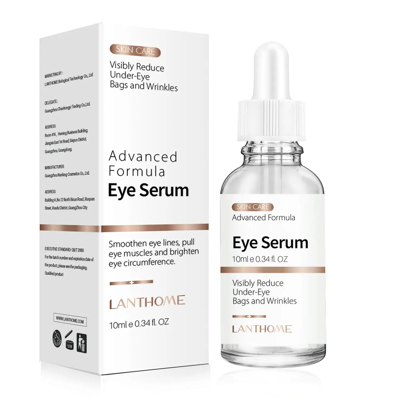 Lanthome Private Label Anti Wrinkle herbal collagen Eye Bag under eyes oil serum Anti Aging