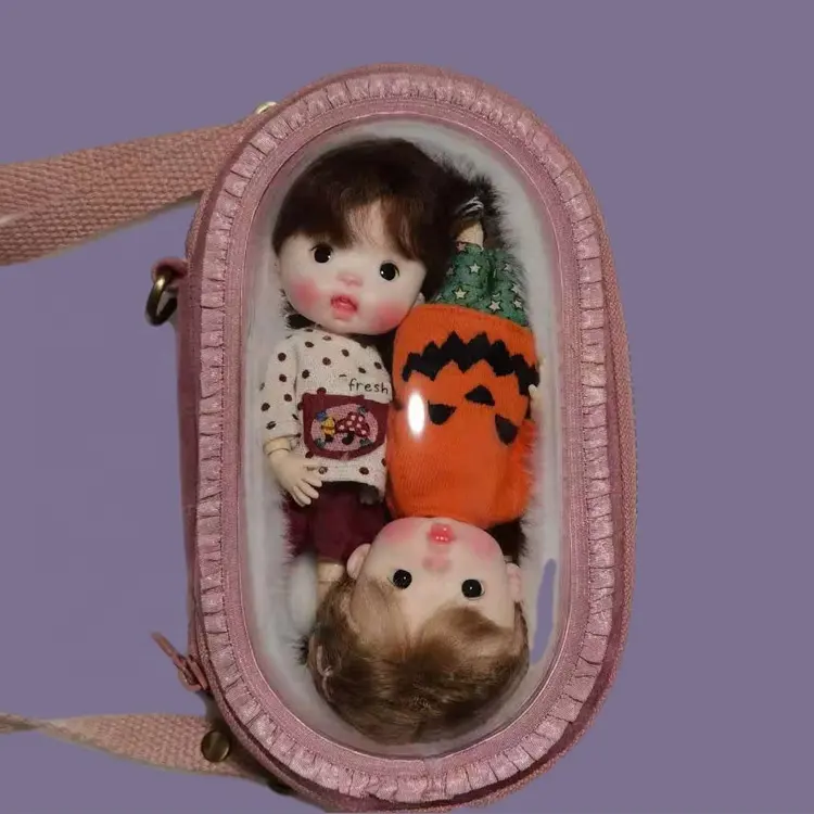 Custom Transparent Acrylic Space Capsule Cartoon Anime Little Doll Mini Cute Doll Display Bag Girls Shoulder Messenger Ita Bag