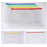 A6 taille Fermeture À Glissière EN PVC Transparent Sac Poly Dossier Dossier Document pochette étui À Crayons Papeterie Sac pour École Fournitures De Bureau