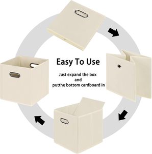 Foldable Modern-Style Fabric <strong>Storage</strong> Cubes <strong>Boxes</strong> Set-Non-Woven Fabric <strong>Cardboard</strong> 20L Capacity for Home Closet Organization - Product Image 6