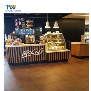 Mostrador de Barra para Cafetería <span class=keywords><strong>MC</strong></span> Donald de Diseño Moderno con Superficie Sólida y Exhibición - Product Image 1