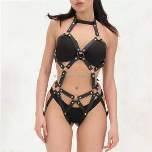 Sexy <span class=keywords><strong>Bondage</strong></span>-Kleidung für Frauen SM Erwachsenen-Set Verführerische Enge PU-Leder-Accessoires mit Gürtel Großhandel - Product Image 1