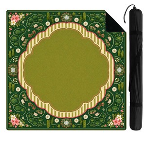 Tapis de Mahjong Thème Golf Américain - Design de terrain de golf vert avec balles et gants de golf, tapis de jeu silencieux antidérapant avec règle de Charleston - Product Image 2