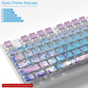 Keycaps CBSA Profile <span class=keywords><strong>Elysia</strong></span> trasparenti su quattro lati in PBT e PC, stampa a sublimazione per tastiera meccanica con switch MX - Product Image 2