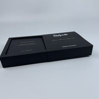 En stock petite quantité minimale de commande personnalisé noir cadeau chocolat truffe boîte brillant stratification mat stratification gaufrage UV
