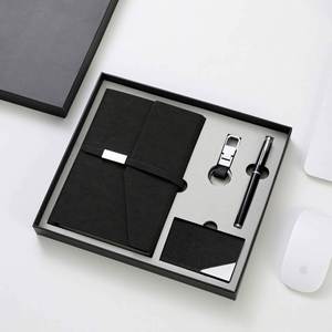 High Quality 16G USB Power Bank Notebook Set A5 Size Personalized Logo PU Cover High-End Leather Material Hardcover Loose-<b>Leaf</b> - Product Image 5