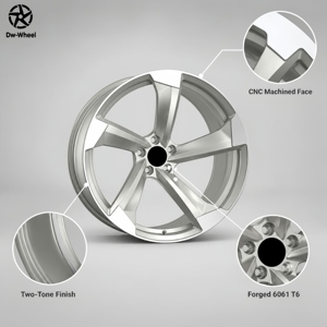 Cerchi in Lega Forgiati DW Stile Rotor <span class=keywords><strong>19</strong></span> 20 21 22 23 24 Pollici, Concavi Profondi, Argento, per Auto Passeggeri 5x112, Compatibili con Audi RSQ8 RS6 Avant RS7 - Product Image 2