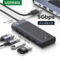 UGREEN Hub USB 3.0 Hub 4 Ports 5Gbps USB Multi Splitter Adaptateur pour Macbook iPad Pro Air Ordinateur portable PC Accessoires informatiques