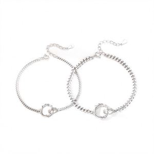 Juego de 2 Pulseras de Pareja con Anillo Mobius para Hombre y Mujer, Pulsera de Cadena Cubana con Eslabones Metálicos, Moderna y con Personalidad - Product Image 3