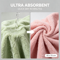 Serviette en microfibre tissée en polaire corail 35x75cm 80g/pièce Jacquard Ondulé Séchage Rapide Super Absorbante avec Boucle de Suspension Luxe Adulte Cuisine
