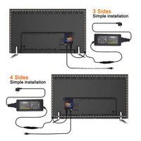 RGB IC WS2812 Strip LED USB Mimpi PC sinkronisasi kotak TV LED latar belakang PC 60LED/M Untuk Desktop