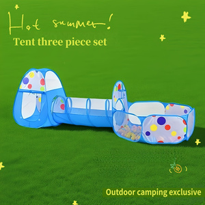 Tente de jeu pour enfants à pois, 3 pièces, pour l'extérieur, les bébés, les garçons, les filles, les princesses, château pop-up, tentes de jeu intérieures, maison de jeu pour enfants - Product Image 3