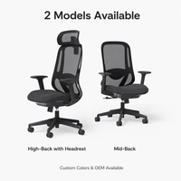 Chaise de bureau ergonomique en maille avec appui-tête, pivotante, certifiée FS-C, livraison rapide