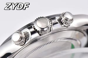 Reloj Cronógrafo Mecánico de Lujo de Alta Calidad de 40 mm QF 126519, Acero 904L, 4131, 155 g de Peso, Deportivo, de Buceo, con Correa de Goma Negra Panda - Product Image 3