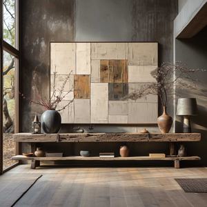 Peinture d'art 3D originale, peinture à l'huile peinte à la main, minimalisme moderne, paysage abstrait, grande peinture murale, peintures sur toile texturées - Product Image 3