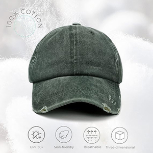 Gorras de Béisbol Desgastadas con Logotipo Personalizado, Gorras Deportivas para Hombre y Mujer, Altamente Transpirables, Gorras Desgastadas de 6 Paneles OEM a Precio Económico - Product Image 4