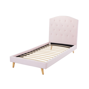 Nuevo Modelo de Cama Matrimonial <span class=keywords><strong>Grande</strong></span> con Estructura de Madera Maciza y Tapizado de Tela Rosa - Product Image 2