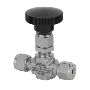 swagelok stainless steel hihg pressure 5000psi tube end O.D needle angle valve pneumatic control needle valve