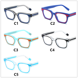 Vintage dames femmes lunettes bleu clair petit bleu clair Rectangle Orange cercle ordinateur 2025 - Product Image 6