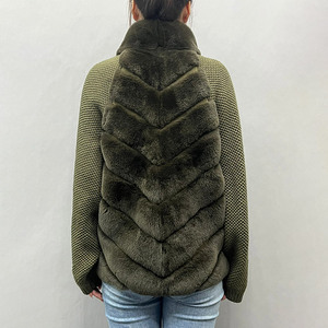 Manteau <span class=keywords><strong>en</strong></span> <span class=keywords><strong>fourrure</strong></span> de lapin Rex élégant de haute qualité Jancoco pour femmes, veste <span class=keywords><strong>en</strong></span> <span class=keywords><strong>fourrure</strong></span> véritable à <span class=keywords><strong>col</strong></span> montant, personnalisable et chaude - Product Image 2