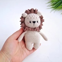 Jouets au crochet faits main personnalisés, adorables lion, tigre, éléphant, petits animaux en peluche, design tricoté, coton PP, Velboa