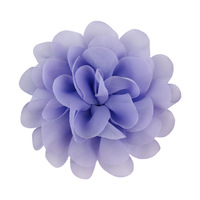 2026 Fleurs en mousseline et tulle de 10 cm rose vif - Tête de fleur double en maille pour serre-têtes et coiffures DIY