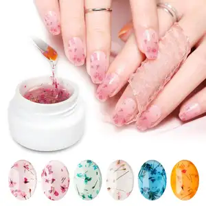 OEM Factory Price Private Label Quality Nail Supplier UV Nail Gel Polish Real Dry Flower Gel For Nail Art