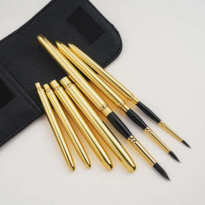 Pinceaux de peinture artistique de haute qualité avec logo personnalisé, pinceaux dorés de voyage pour aquarelle, pour peinture acrylique et aquarelle - Product Image 5