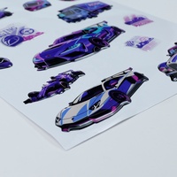 Feuilles d'autocollants en résine époxy 3D de couleur violette, votre logo personnalisé, autocollants décoratifs en résine époxy 3D, étiquettes autocollantes imperméables