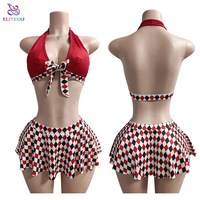 Vêtements de burlesque en résille diamantée ELITES en gros, tenues exotiques, vêtements de strip-teaseuse en gros