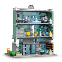 XMORK - Juego de Construcción de Hospital Urbano en Miniatura, 1350 Piezas, Bloques de Plástico de Partículas Pequeñas para Niños