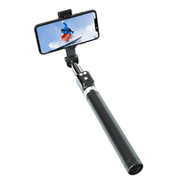 Trépied Intégré Télécommande pour Téléphone Portable et Bâton à Selfie Universel Android iOS avec Lumière d'Appoint Beauté