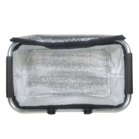 Panier de courses isotherme pliable réutilisable avec cadre en aluminium et revêtement en polyester PVC, panier isotherme pour supermarché et épicerie