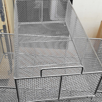 Panier en treillis métallique tissé en acier inoxydable sur mesure avec poignée