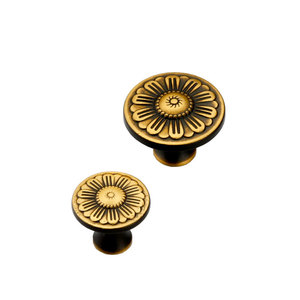 Lcedis Chinese Style Brass Cabinet <b>Knob</b> Round Single Hole Handle For Wardrobe And Kitchen Furniture Hardware - Product Image 5