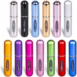 <b>Mini</b> Portable 5ml 10ml Aluminum Perfume Atomizer Travel Refillable Empty Colorful Style <b>Bottle</b> Screen Printing MOQ 100pcs - Product Image 1