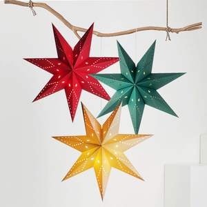Abat-jour <span class=keywords><strong>origami</strong></span> éclairé à LED personnalisé lanternes étoiles <span class=keywords><strong>en</strong></span> papier indien pour bar de noël jardin Diwali décor artisanat <span class=keywords><strong>en</strong></span> papier fait main - Product Image 1