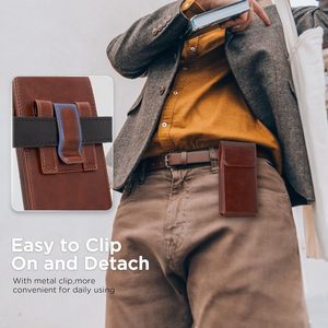 Sacoche de ceinture vintage en cuir motif Crazy Horse <span class=keywords><strong>pour</strong></span> téléphone, étui personnalisé avec clip de ceinture <span class=keywords><strong>pour</strong></span> <span class=keywords><strong>iPhone</strong></span> - Product Image 4