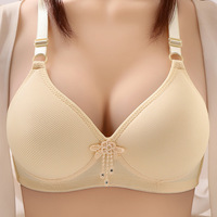Soutien-gorge sans armatures à trois rangées de boutons, taille grande, bonnet fin, sexy, froncé, réglable, pour mères d'âge moyen et âgées, style gothique