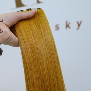 Extensiones de pelo de trama rubia al por mayor, mechones de pelo humano de Vietnam Remy 100%, pelo de tejido recto de trama doble para uso en salón - Product Image 5