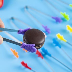 Nouveaux clips alimentaires créatifs en silicone et acier inoxydable, mini-ustensiles durables pour collations, desserts et sucre - Product Image 3