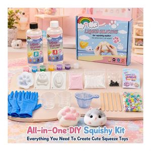 Children Craft Activity <b>Silicone</b> Set Personalized Squeeze Toys Paw Cheese Hamster Molds Colors <b>Beads</b> Flocking Dust - Product Image 2