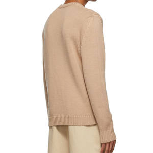 कनिटवियर कस्टम डिजाइन लोगो लुभावनी उच्च गुणवत्ता वाली कंट्रास्ट जैक्वार्ड लेटर ब्रश मोटे अल्पा ऊन पल्लोवर स्वेटर - Product Image 3