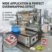 Máquina Manual para Envolver en Celofán ACW-88F con Rebobinador de Residuos para Envolver Cajas de Perfume, Cosméticos y Té con Película BOPP