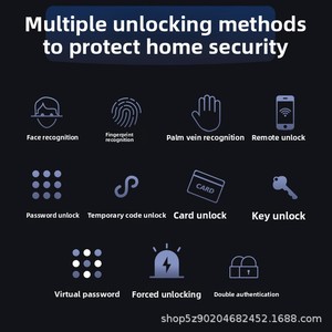 Cerradura de Seguridad Inteligente SHARP S5-FV con Huella Dactilar, <span class=keywords><strong>Contraseña</strong></span> y Desbloqueo Remoto, Compatible con Tuya, Multi-Idioma - Product Image 3