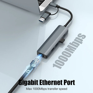 Eonline 3D <span class=keywords><strong>New</strong></span> Gigabit Port Docking Station 5-in-1 máy tính Hub USB3.0 Type-C giao diện 2-in-1 Docking Station - Product Image 6