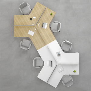 현대 미니멀리스트 오픈 작업 공간 코우 워크 스테이션 저렴한 3 5 6 인 사무실 컴퓨터 테이블 책상 직원 - Product Image 2