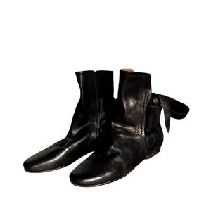 Botas de Moda Estilo Británico Vintage 2026 de Cuero Genuino con Lazo, Tacón Plano y Diseño Fruncido para Mujer - Product Image 5