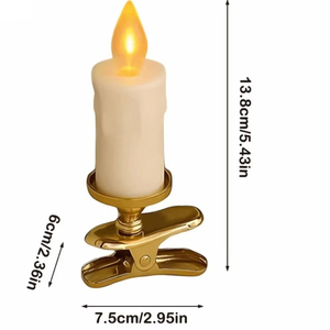 ที่หนีบเทียนกะพริบไฟ LED พลาสติกสำหรับต้นคริสต์มาสเชิงเทียนตั้งโต๊ะ - Product Image 5