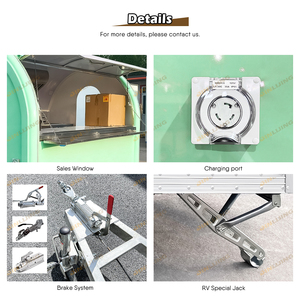 JINLIJING mobil içecek otomat sepeti sandviç gıda römork yeşil Mini fiberglas dondurma kahve sokak yemeği kamyon - Product Image 3